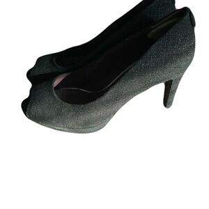 Stuart Weitzman Black Peep Toe Women's Shoes